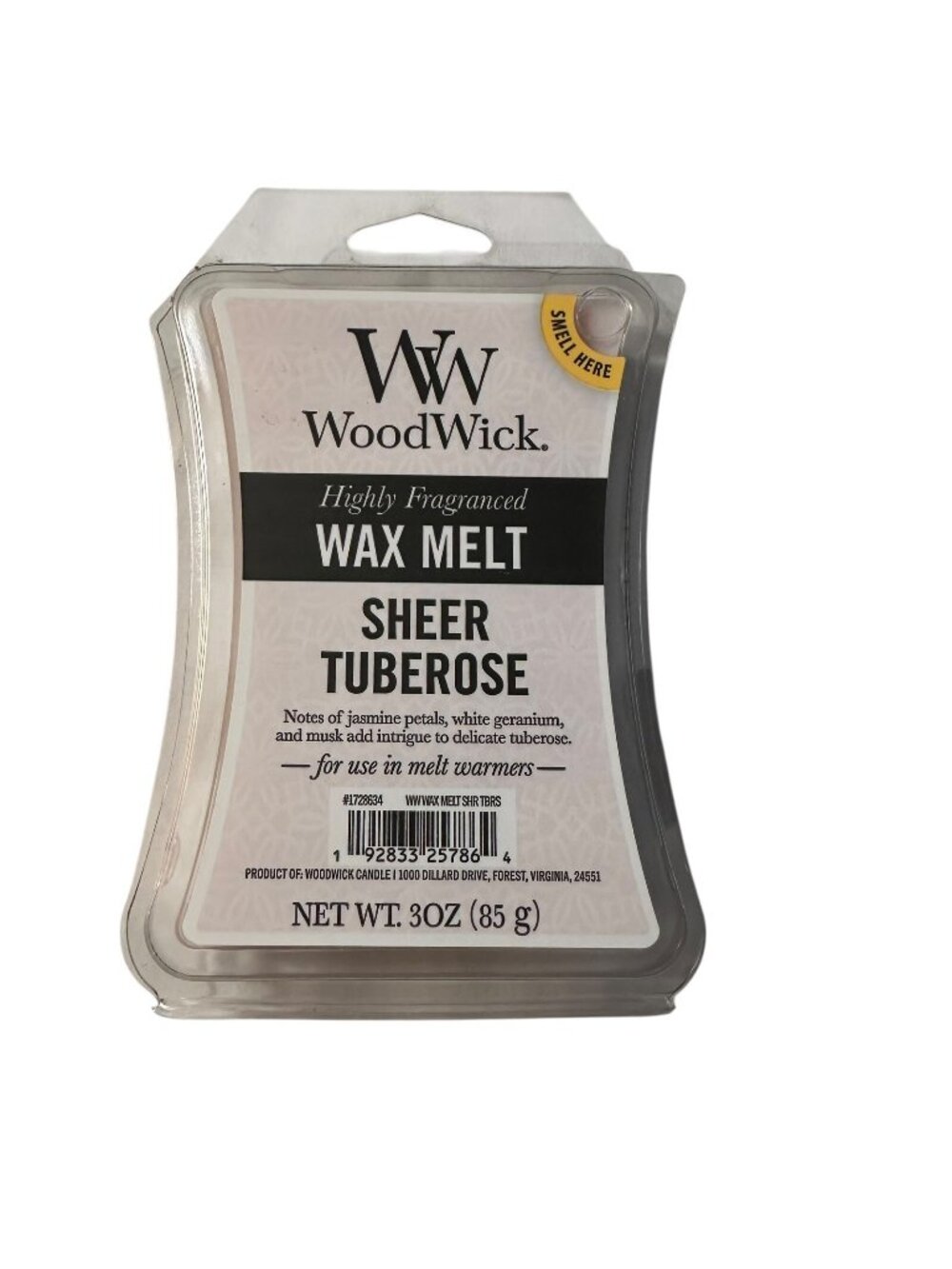 WoodWick Sheer Tuberose Wax Melts 6 Ct 3 Oz Soy Blend Floral Fragrance